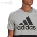 Koszulka męska adidas Essentials Colorblock Single Jersey Tee czarno-szara HE4334 Adidas