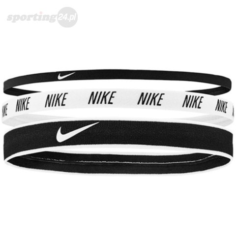 Opaski na włosy Nike Mixed Width Headbands 3 szt. czarno-białe N0002548930OS Nike