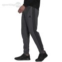 Spodnie męskie adidas Essentials French Terry Tapered Cuff 3-Stripes Pants szare H12256 Adidas