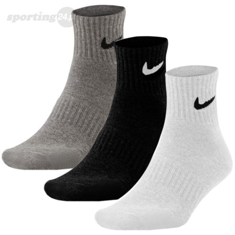 Skarpety Nike Everyday Cushioned Ankle 3 pary białe, czarne, szare SX7667 964 Nike