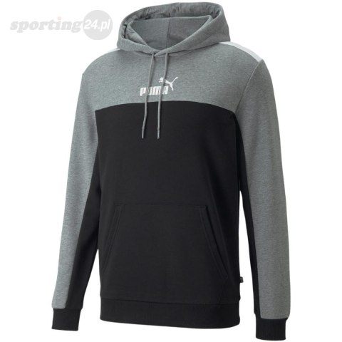 Bluza męska Puma ESS+ Block Hoodie TR szaro-czarna 847428 01 Puma