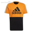 Koszulka męska adidas Essentials Colorblock Single Jersey Tee pomarańczowo-czarna HE4328 Adidas