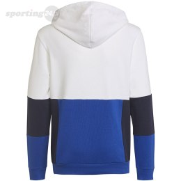 Bluza dla dzieci adidas Colourblock Hoodie biało-niebieska HG6826 Adidas