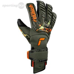 Rękawice bramkarskie Reusch Attrakt Duo Evolution AdaptiveFlex zielono-czarne 5370055 5555 Reusch