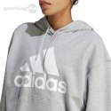 Bluza damska adidas Essentials Big Logo Oversized French Terry Hoodie szara IC9865 Adidas