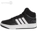 Buty dla dzieci adidas Hoops Mid czarne GW0402 Adidas