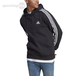 Bluza męska adidas Essentials French Terry 3-Stripes Hoodie czarna IC0435 Adidas