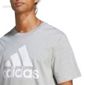 Koszulka męska adidas Essentials Single Jersey 3-Stripes Tee szara IC9350 Adidas