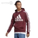 Bluza męska adidas Essentials Fleece 3-Stripes Logo Hoodie bordowa H47057 Adidas