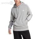 Bluza męska adidas Essentials French Terry 3-Stripes Hoodie szara IC0437 Adidas