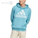 Bluza męska adidas Essentials French Terry Big Logo Hoodie błękitna IC9367 Adidas