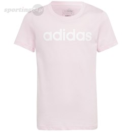 Koszulka dla dzieci adidas Essentials Linear Logo Cotton Slim Fit Tee różowa IC3152 Adidas