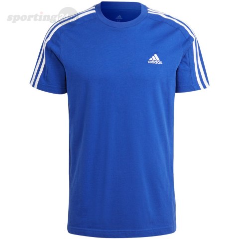 Koszulka męska adidas Essentials Single Jersey 3-Stripes niebieska IC9338 Adidas