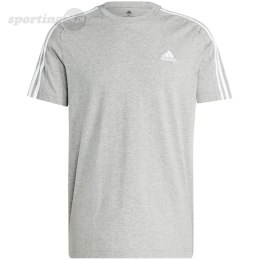 Koszulka męska adidas Essentials Single Jersey 3-Stripes szara IC9337 Adidas