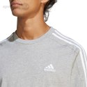 Koszulka męska adidas Essentials Single Jersey 3-Stripes szara IC9337 Adidas