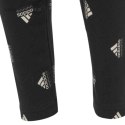 Legginsy dla dzieci adidas Brand Love Print czarno-białe IB8916 Adidas