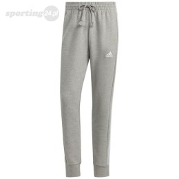 Spodnie męskie adidas Essentials French Terry Tapered Cuff 3-Stripes szare IC9407 Adidas