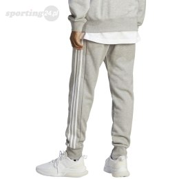 Spodnie męskie adidas Essentials French Terry Tapered Cuff 3-Stripes szare IC9407 Adidas