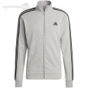 Dres męski adidas Basic 3-Stripes French Terry szaro-czarny IC6748 Adidas