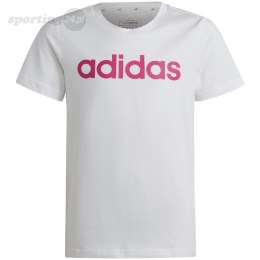 Koszulka dla dzieci adidas Essentials Linear Logo Cotton Slim Fit Tee biała IC3150 Adidas