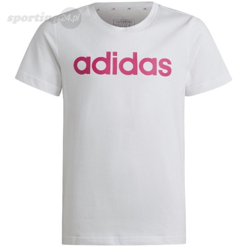 Koszulka dla dzieci adidas Essentials Linear Logo Cotton Slim Fit Tee biała IC3150 Adidas