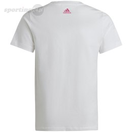 Koszulka dla dzieci adidas Essentials Linear Logo Cotton Slim Fit Tee biała IC3150 Adidas