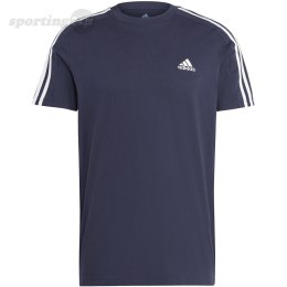 Koszulka męska adidas Essentials Single Jersey 3-Stripes Tee granatowa IC9335 Adidas