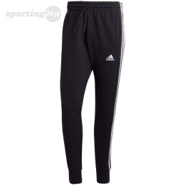 Spodnie męskie adidas Essentials French Terry Tapered Cuff 3-Stripes czarne HA4337 Adidas