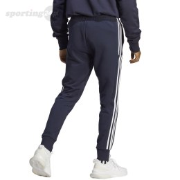 Spodnie męskie adidas Essentials French Terry Tapered Cuff 3-Stripes granatowe IC9406 Adidas