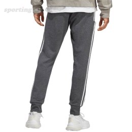 Spodnie męskie adidas Essentials French Terry Tapered Cuff 3-Stripes szare IC9408 Adidas