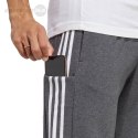 Spodnie męskie adidas Essentials French Terry Tapered Cuff 3-Stripes szare IC9408 Adidas