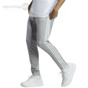 Spodnie męskie adidas Essentials Single Jersey Tapered Open Hem 3-Stripes szare IC0046 Adidas