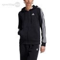 Bluza damska adidas Essentials 3-Stripes Full-Zip Fleece czarna HZ5743 Adidas