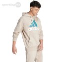 Bluza męska adidas Essentials French Terry Big Logo Hoodie beżowa IJ8584 Adidas