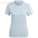 Koszulka damska adidas Essentials Slim 3-Stripes Tee jasnoniebieska IM2788 Adidas