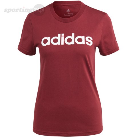 Koszulka damska adidas Loungewear Essentials Slim Logo Tee bordowa IM2829 Adidas