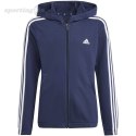 Bluza dla dzieci adidas Essentials 3-Stripes Full-Zip Hoodie granatowa IB1667 Adidas