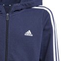 Bluza dla dzieci adidas Essentials 3-Stripes Full-Zip Hoodie granatowa IB1667 Adidas