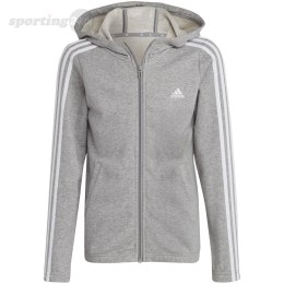 Bluza dla dzieci adidas Essentials 3-Stripes Full-Zip Hoodie szara IC3635 Adidas