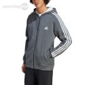 Bluza męska adidas Essentials Fleece 3-Stripes Full-Zip szara IJ6480 Adidas