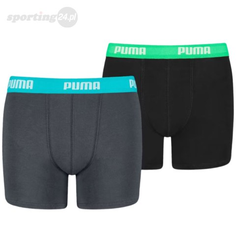 Bokserki dla dzieci Puma Basic Boxer 2P czarne, szare 935454 01 Puma