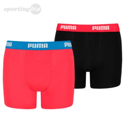 Bokserki dla dzieci Puma Basic Boxer 2P czerwone, czarne 935454 04 Puma