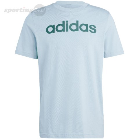 Koszulka męska adidas Essentials Single Jersey Linear Embroidered Logo Tee niebieska IJ8651 Adidas