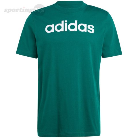 Koszulka męska adidas Essentials Single Jersey Linear Embroidered Logo Tee zielona IJ8658 Adidas