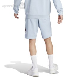 Spodenki męskie adidas Essentials Big Logo French Terry błękitne IJ8563 Adidas