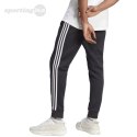 Spodnie męskie adidas Essentials Fleece 3-Stripes Tapered Cuff czarne IB4030 Adidas