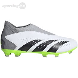 Buty piłkarskie dla dzieci adidas Predator Accuracy.3 Laceless FG biało-szare IF2265 Adidas