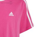 Koszulka dla dzieci adidas Essentials 3-Stripes Cotton Loose Fit Boyfriend Tee różowa IC3639 Adidas