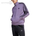 Bluza męska adidas Essentials Fleece 3-Stripes 1/4-Zip fioletowa IJ8912 Adidas