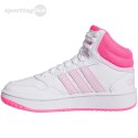 Buty dla dzieci adidas Hoops Mid biało-różowe IF2722 Adidas